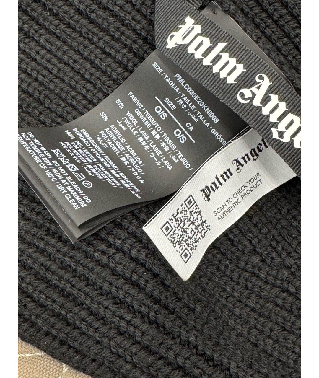 PALM ANGELS Черная шерстяная шапка, фото 4