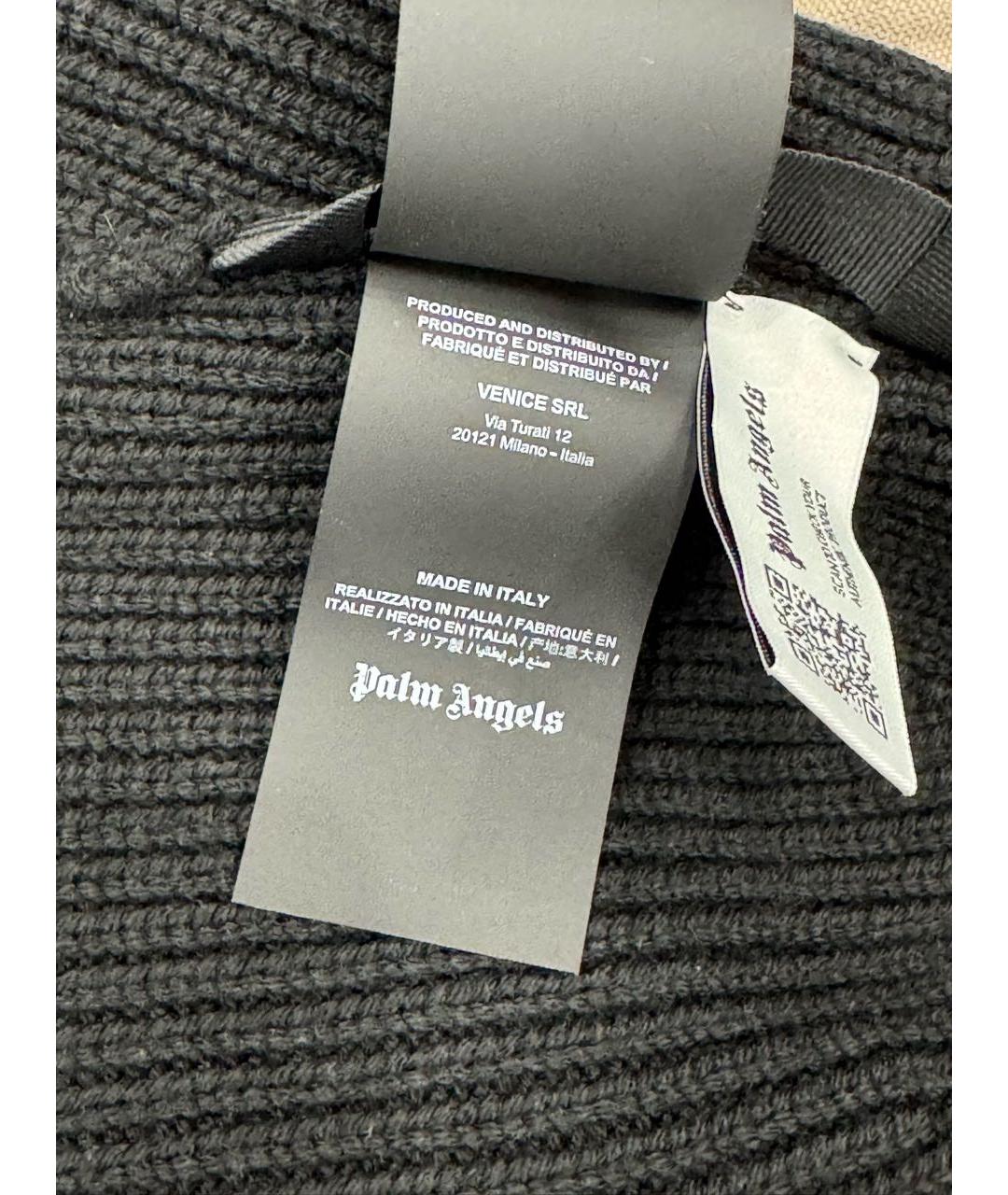 PALM ANGELS Черная шерстяная шапка, фото 5