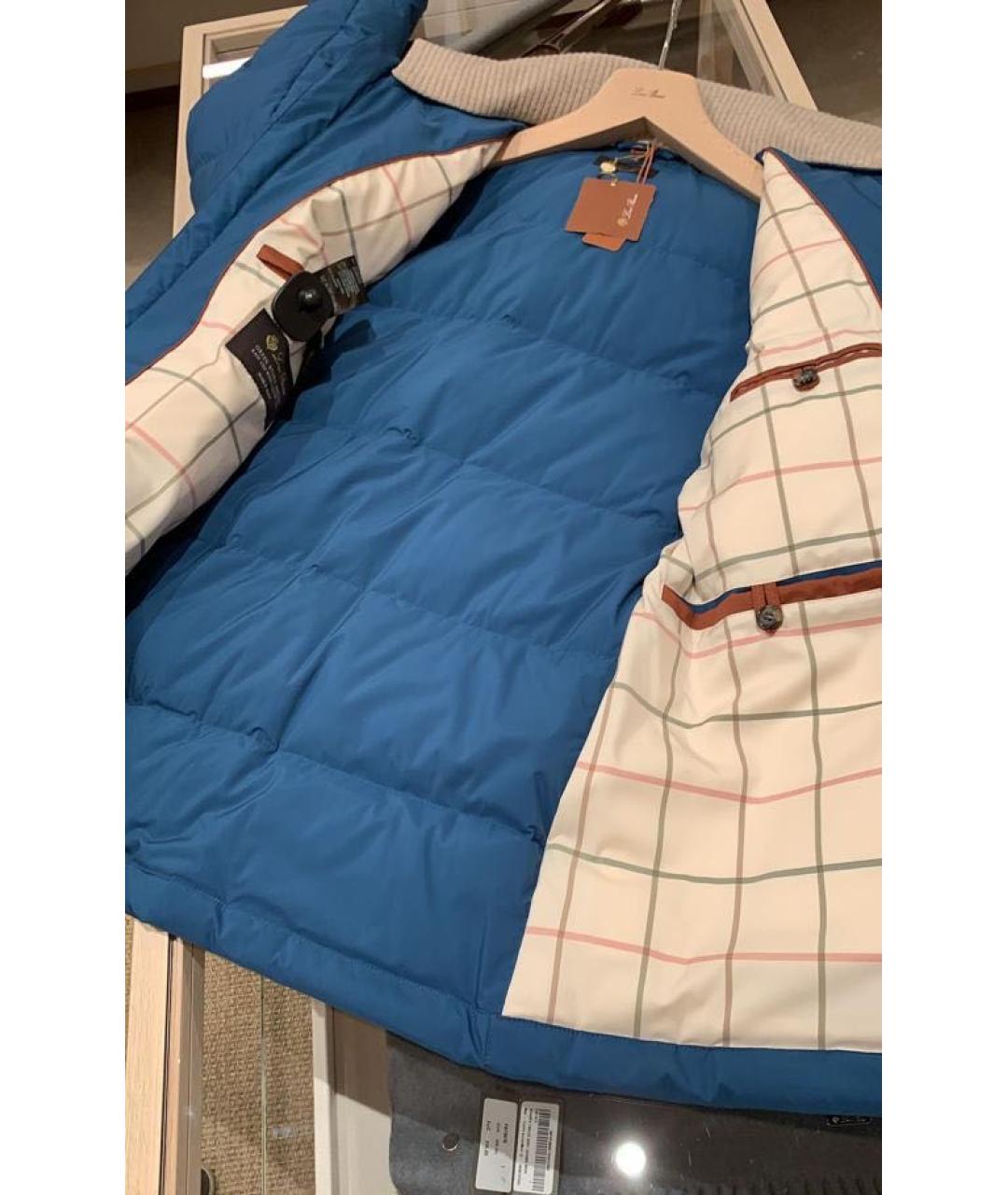 LORO PIANA Синяя полиэстеровая куртка, фото 3