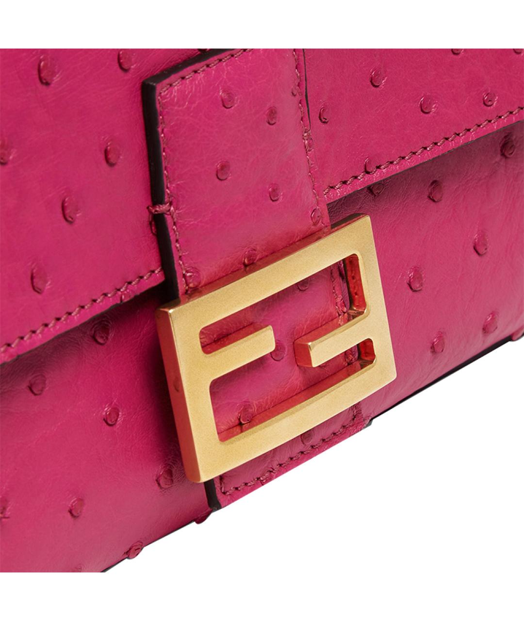 FENDI Фуксия сумка через плечо из экзотической кожи, фото 5
