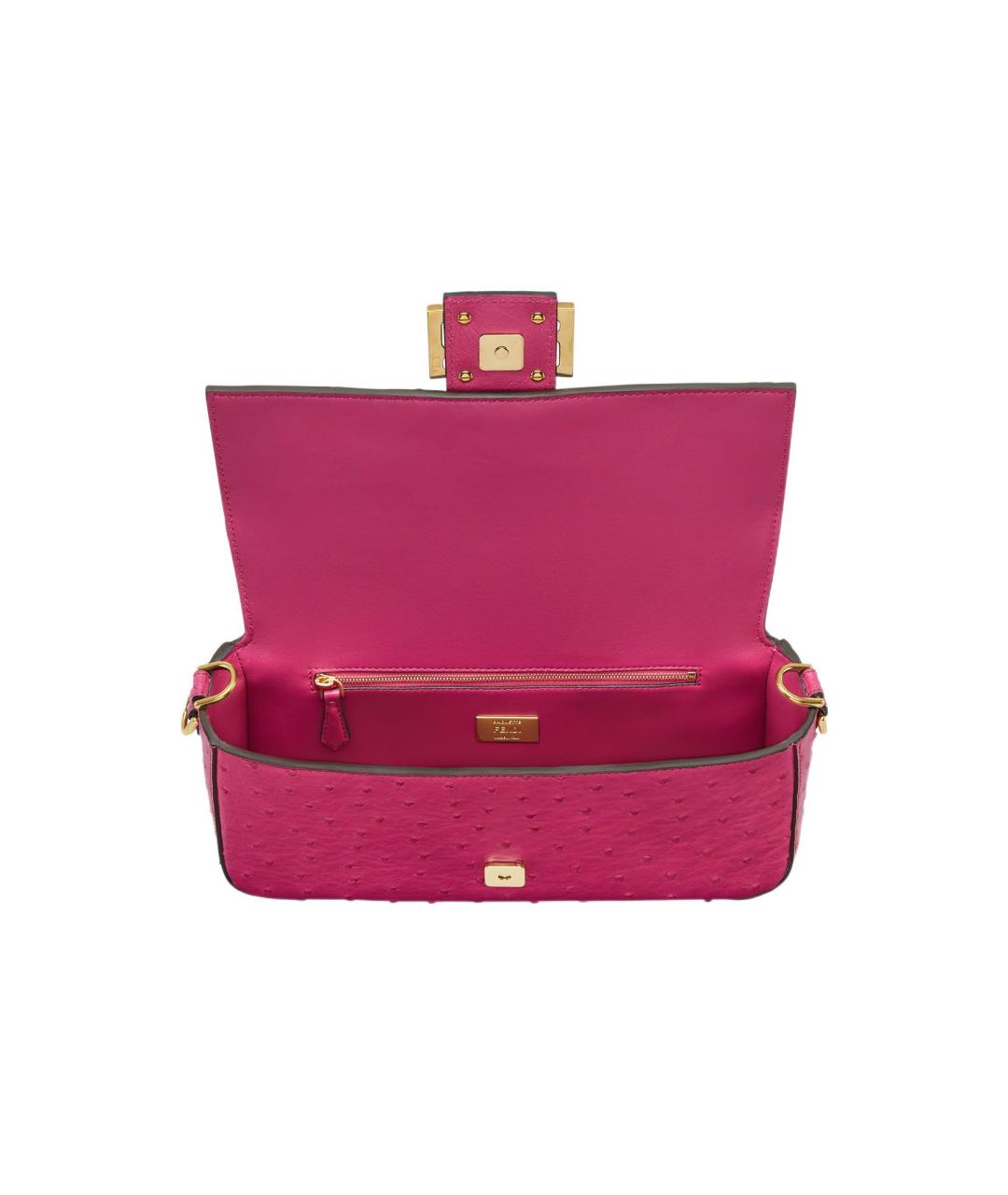 FENDI Фуксия сумка через плечо из экзотической кожи, фото 4