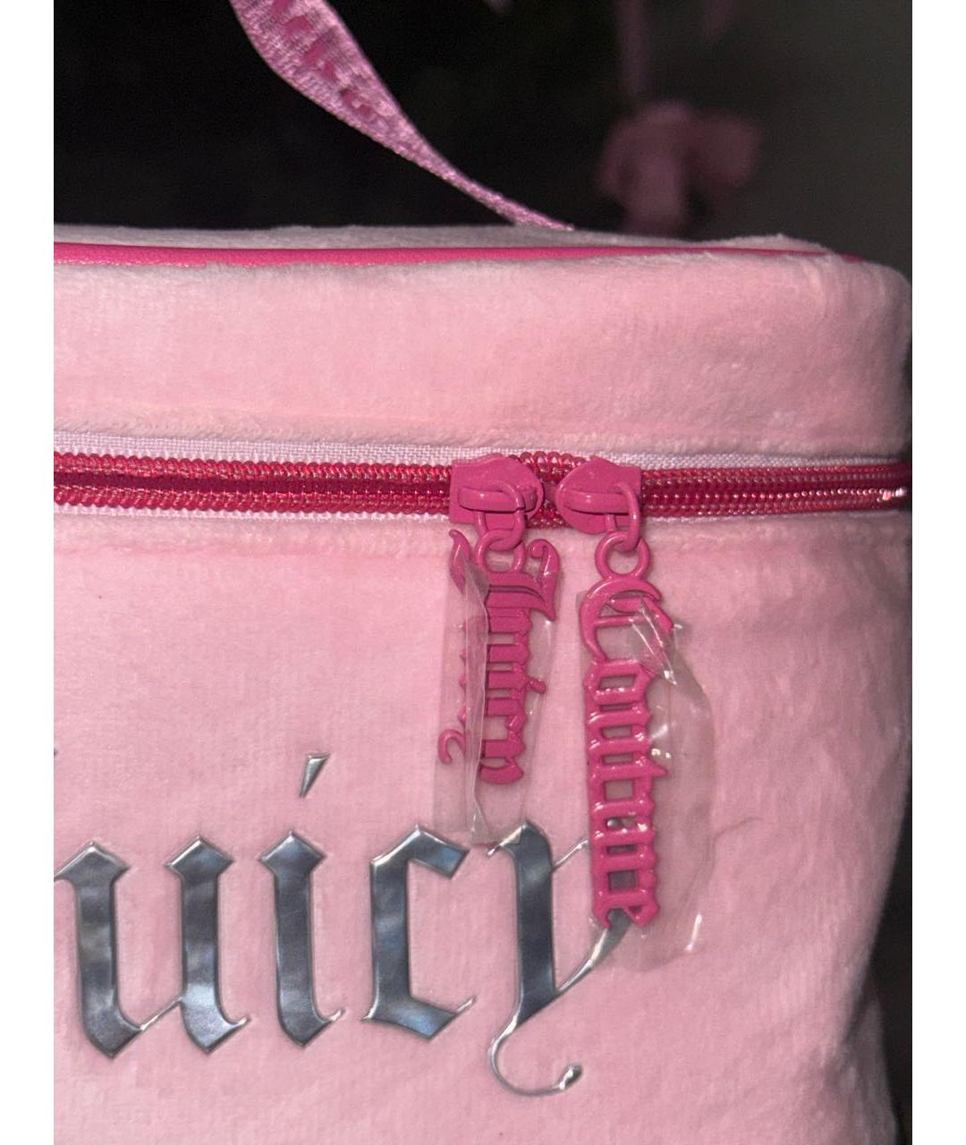 JUICY COUTURE Розовая бархатная косметичка, фото 2