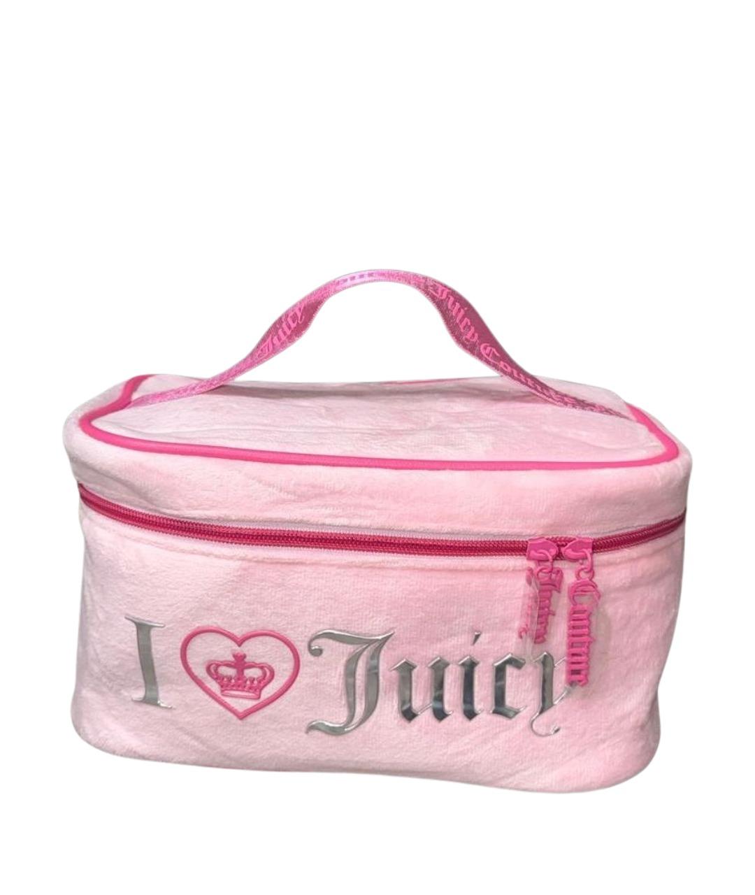 JUICY COUTURE Розовая бархатная косметичка, фото 1