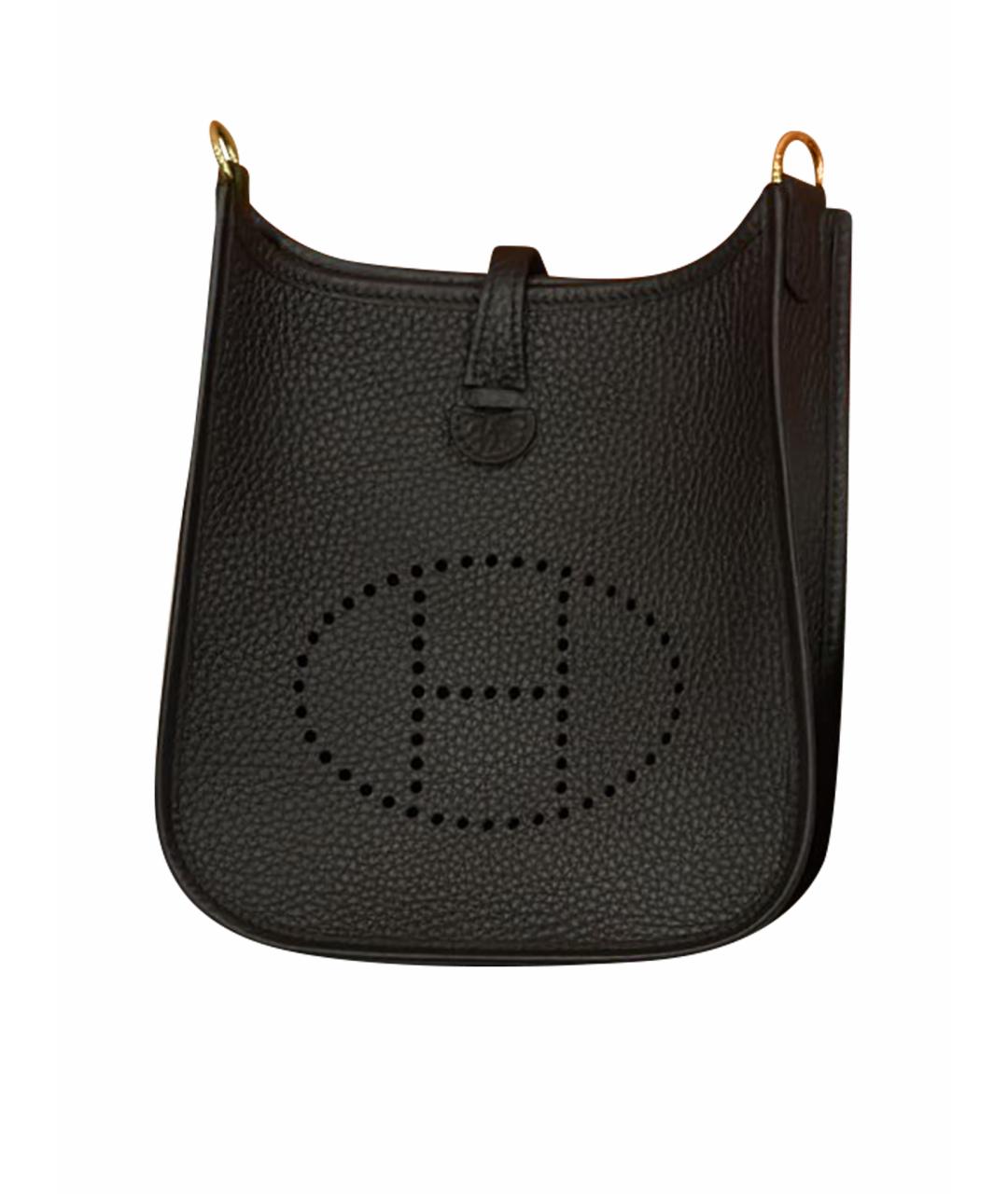 HERMES Черная кожаная сумка через плечо, фото 1