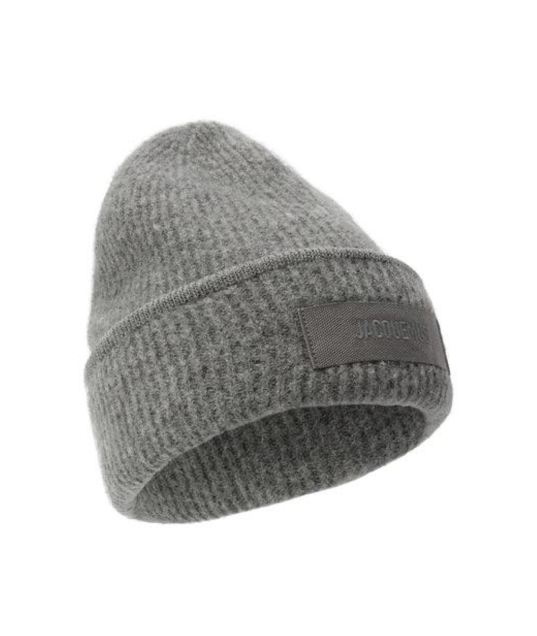 JACQUEMUS Антрацитовая шерстяная шапка, фото 2