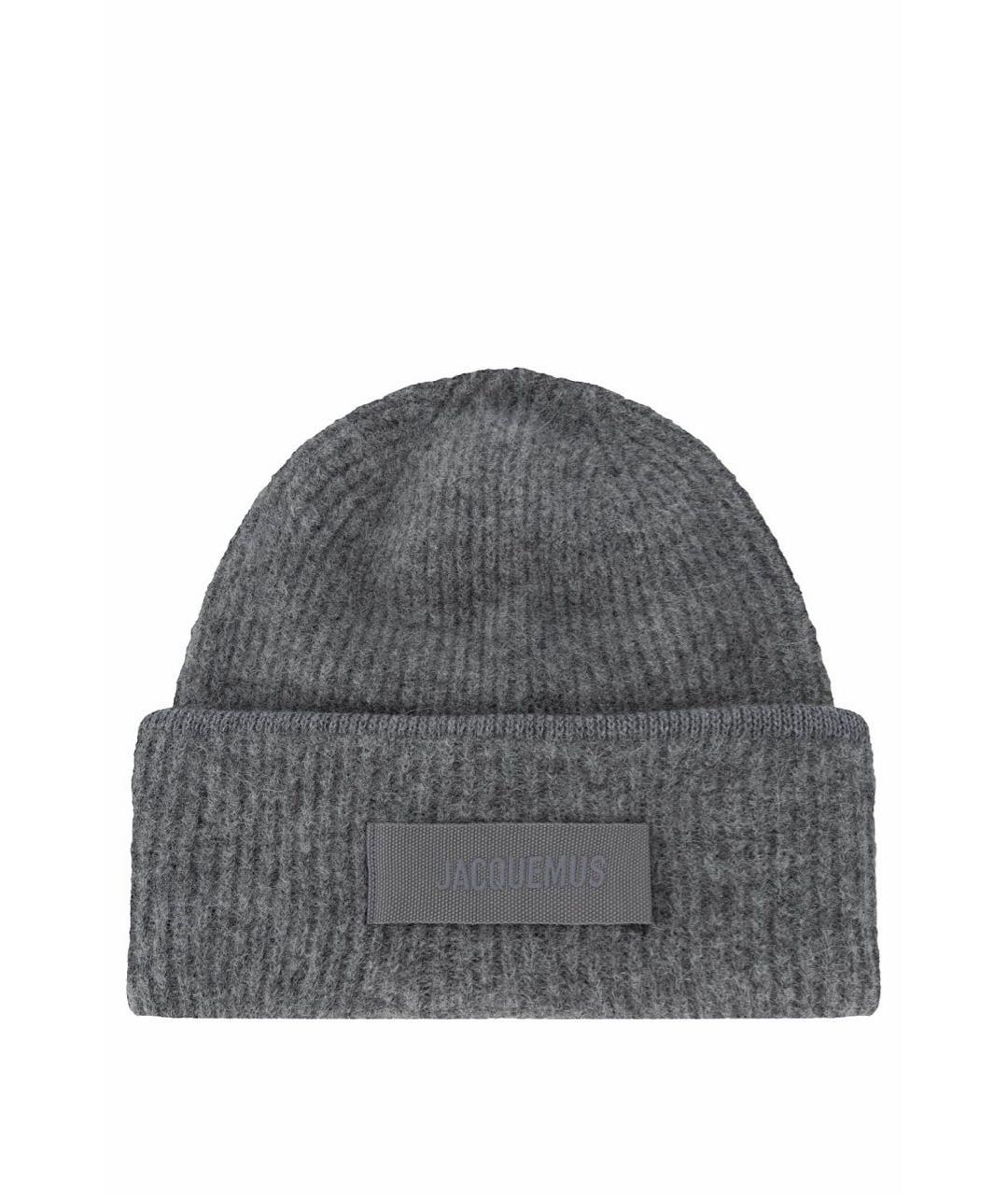 JACQUEMUS Антрацитовая шерстяная шапка, фото 5