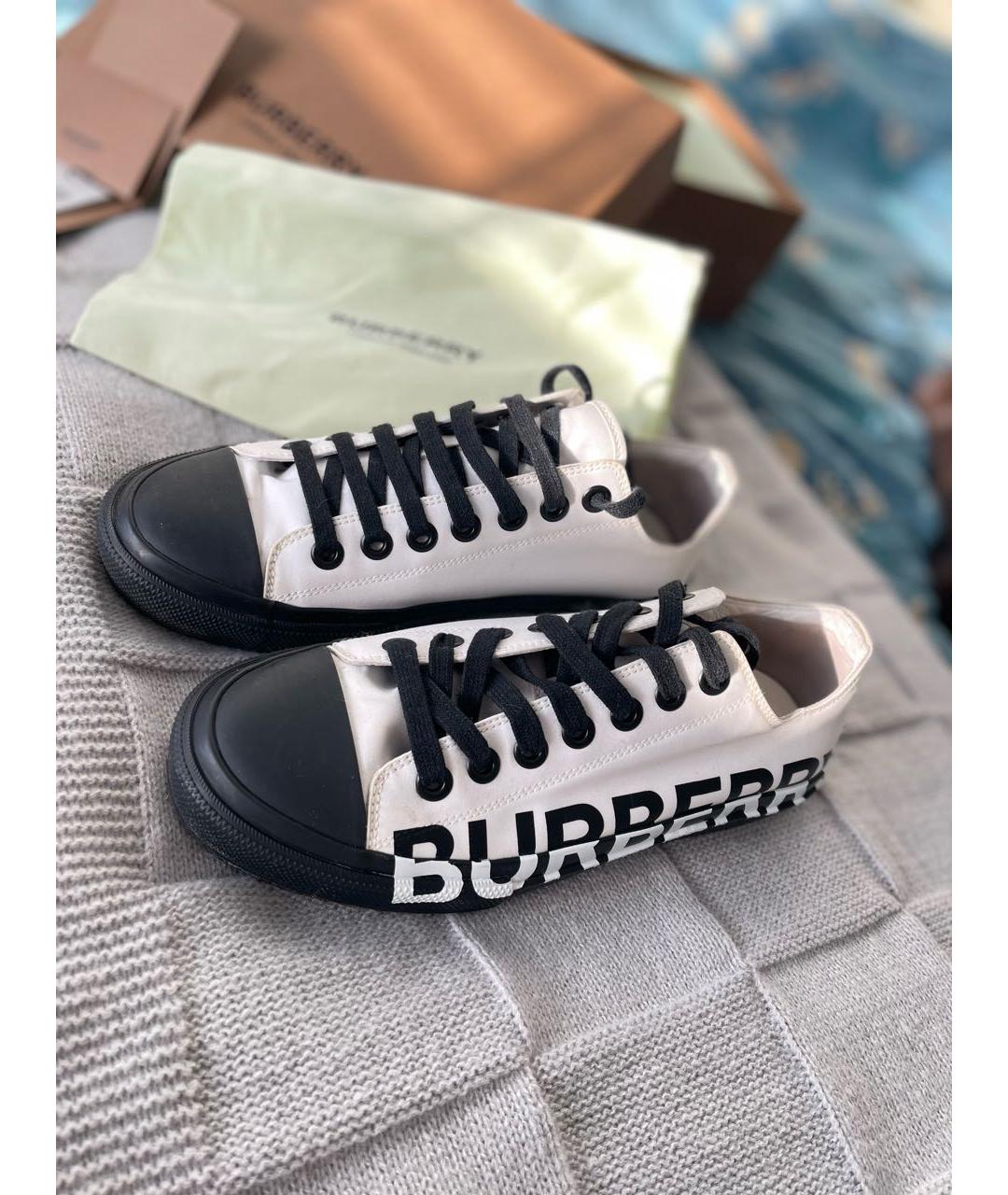 BURBERRY Белые текстильные кеды, фото 3