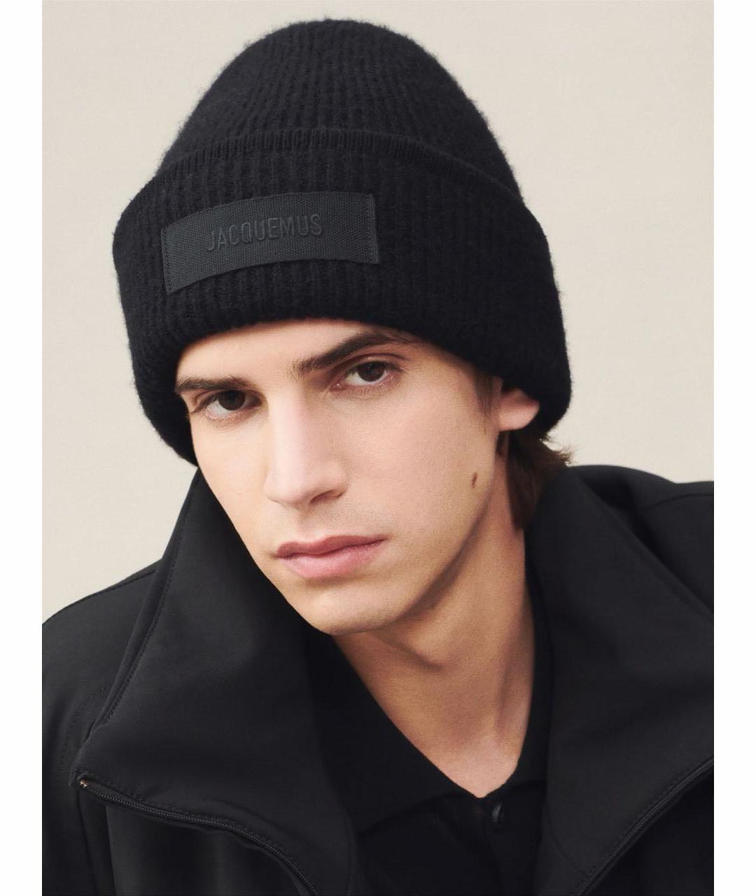 JACQUEMUS Черная шерстяная шапка, фото 2