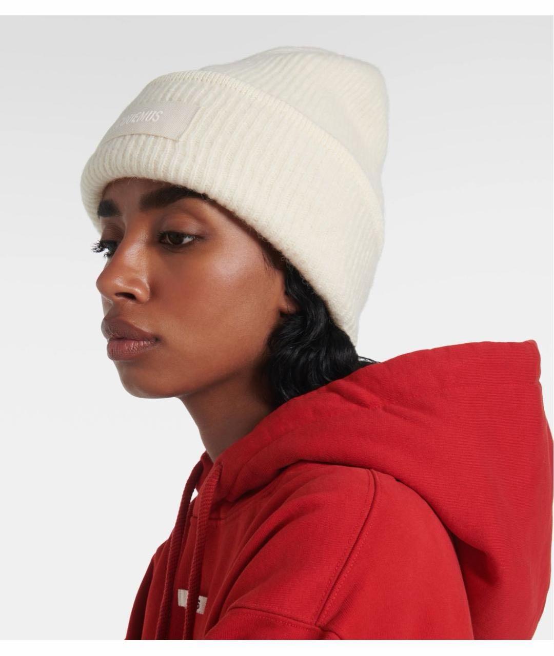 JACQUEMUS Бежевая шерстяная шапка, фото 3