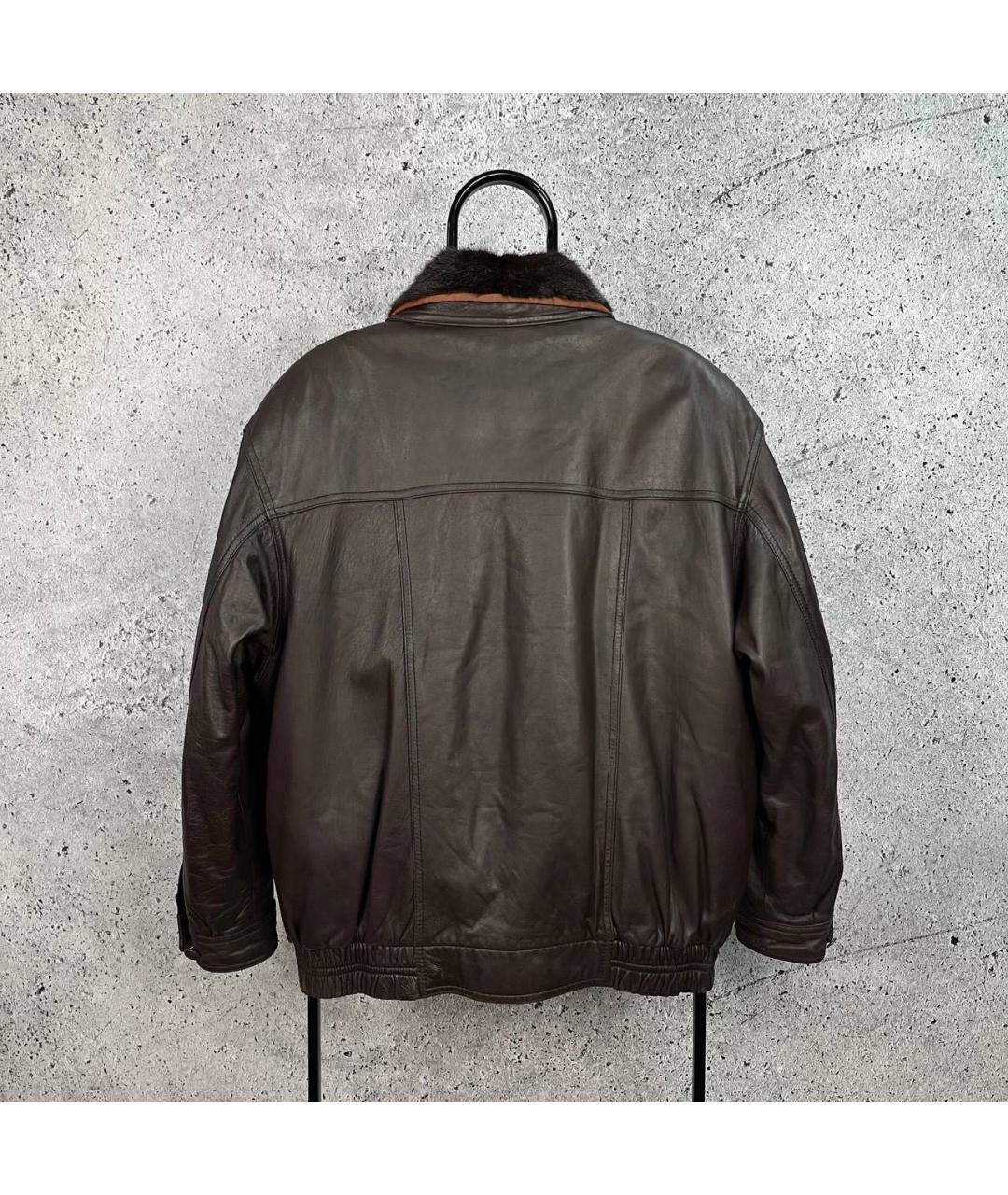 SAINT LAURENT Коричневая кожаная куртка, фото 2