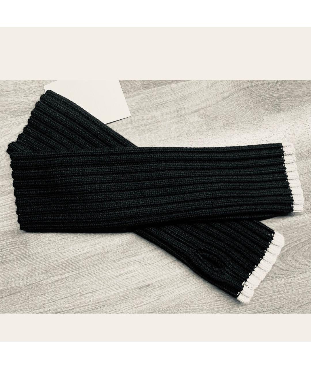 TOTEME Черные шерстяные митенки, фото 5