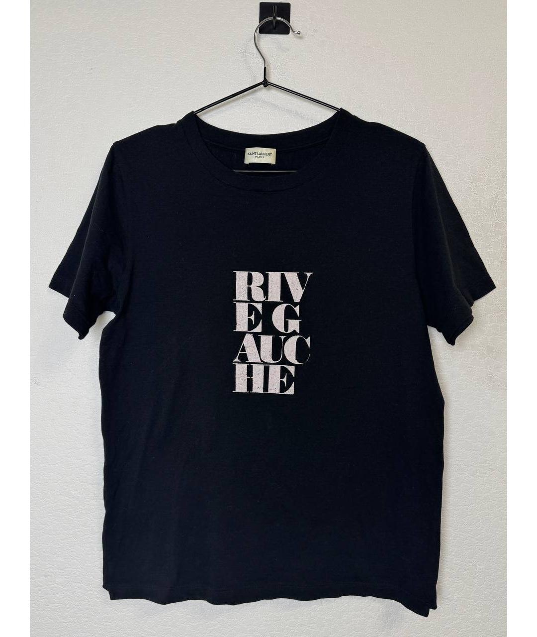SAINT LAURENT Черная хлопковая футболка, фото 6