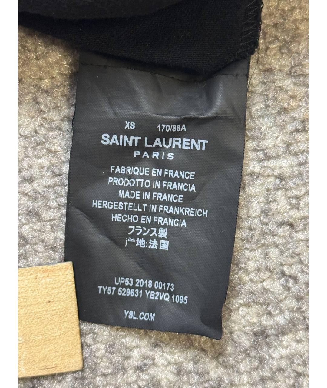 SAINT LAURENT Черная хлопковая футболка, фото 5