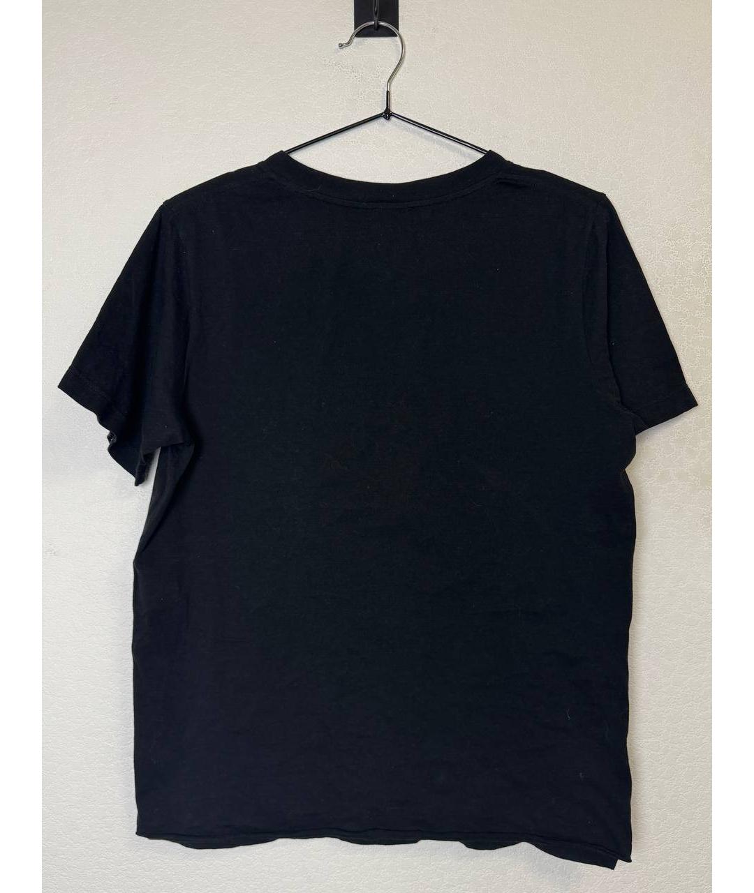 SAINT LAURENT Черная хлопковая футболка, фото 2