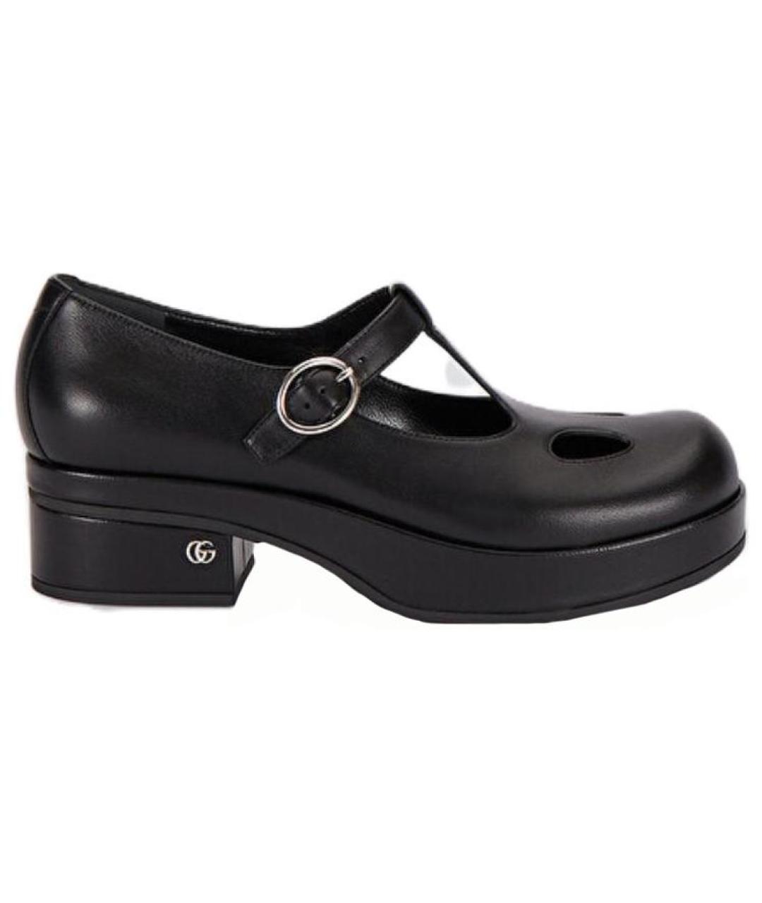 GUCCI Черные кожаные туфли, фото 1