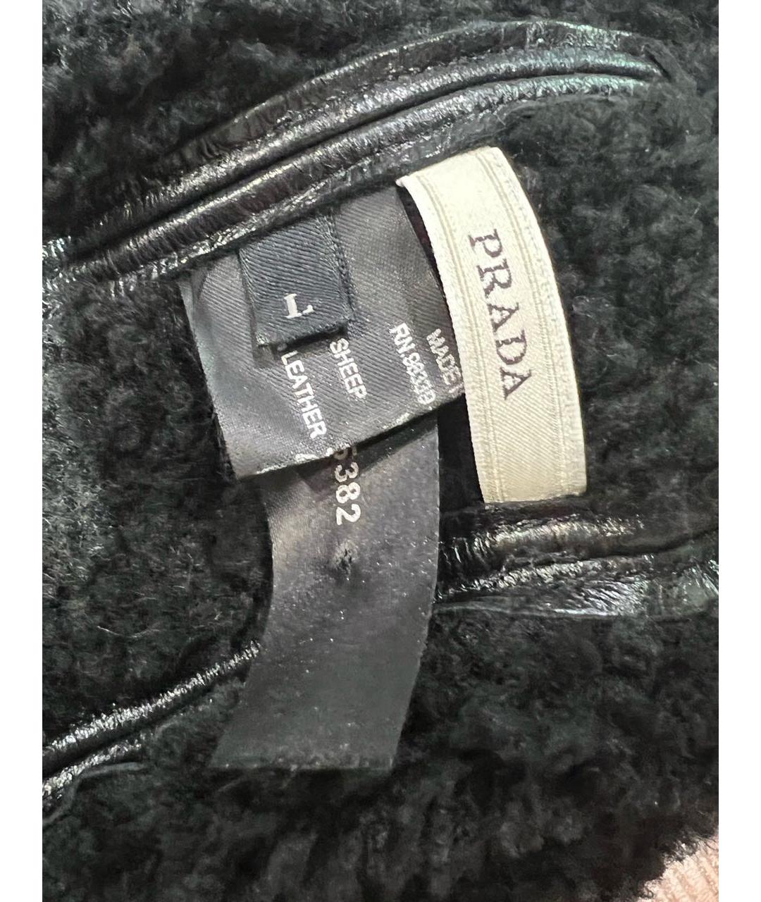 PRADA Черная кожаная шапка, фото 5