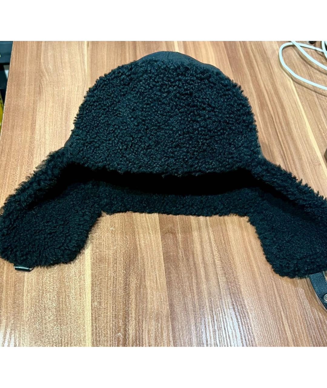 PRADA Черная кожаная шапка, фото 2