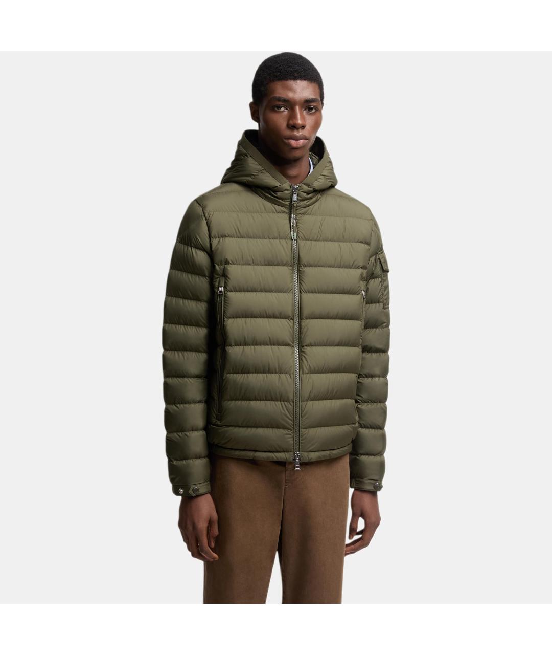 MONCLER Зеленая полиамидовая куртка, фото 3