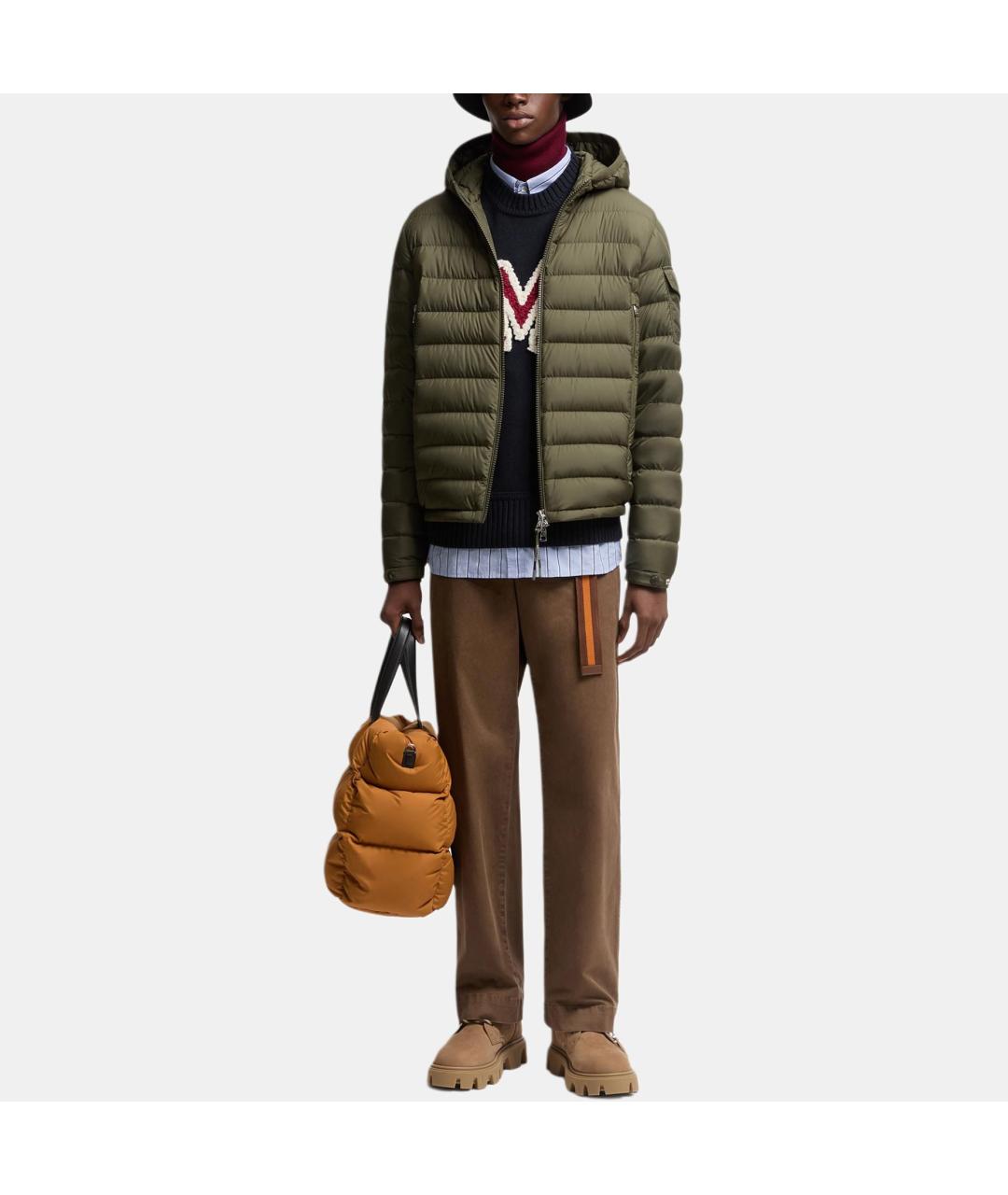 MONCLER Зеленая полиамидовая куртка, фото 4