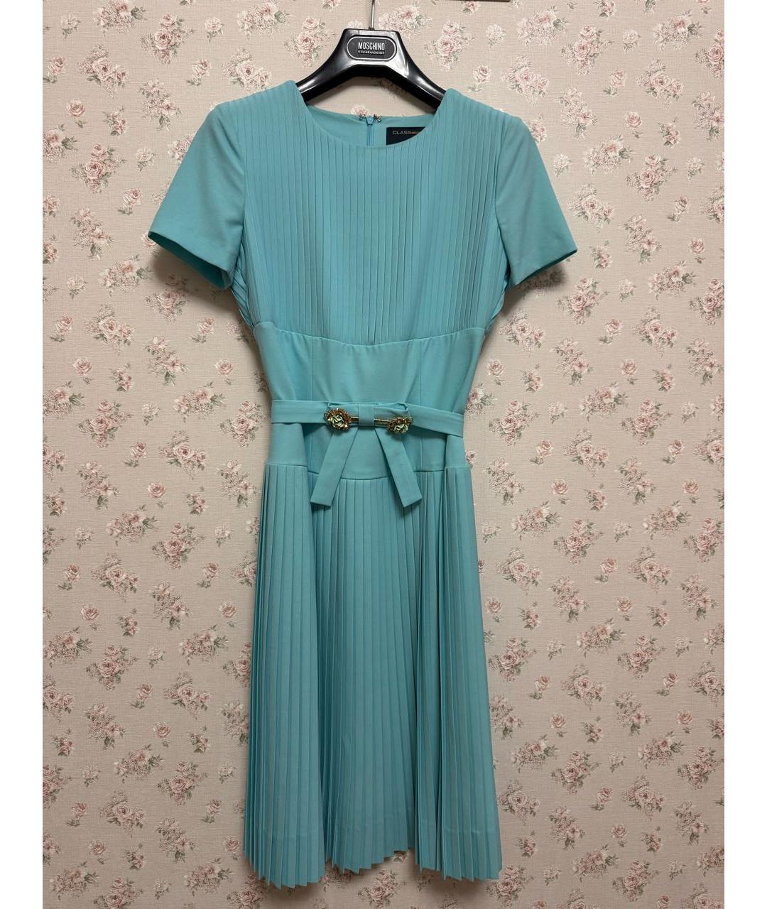 ROBERTO CAVALLI Бирюзовое коктейльное платье, фото 7