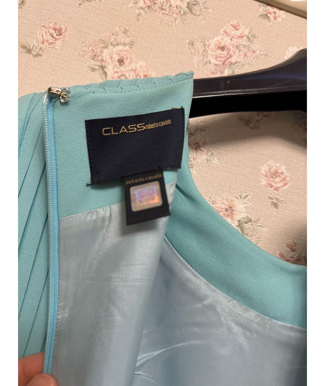 ROBERTO CAVALLI Бирюзовое коктейльное платье, фото 4