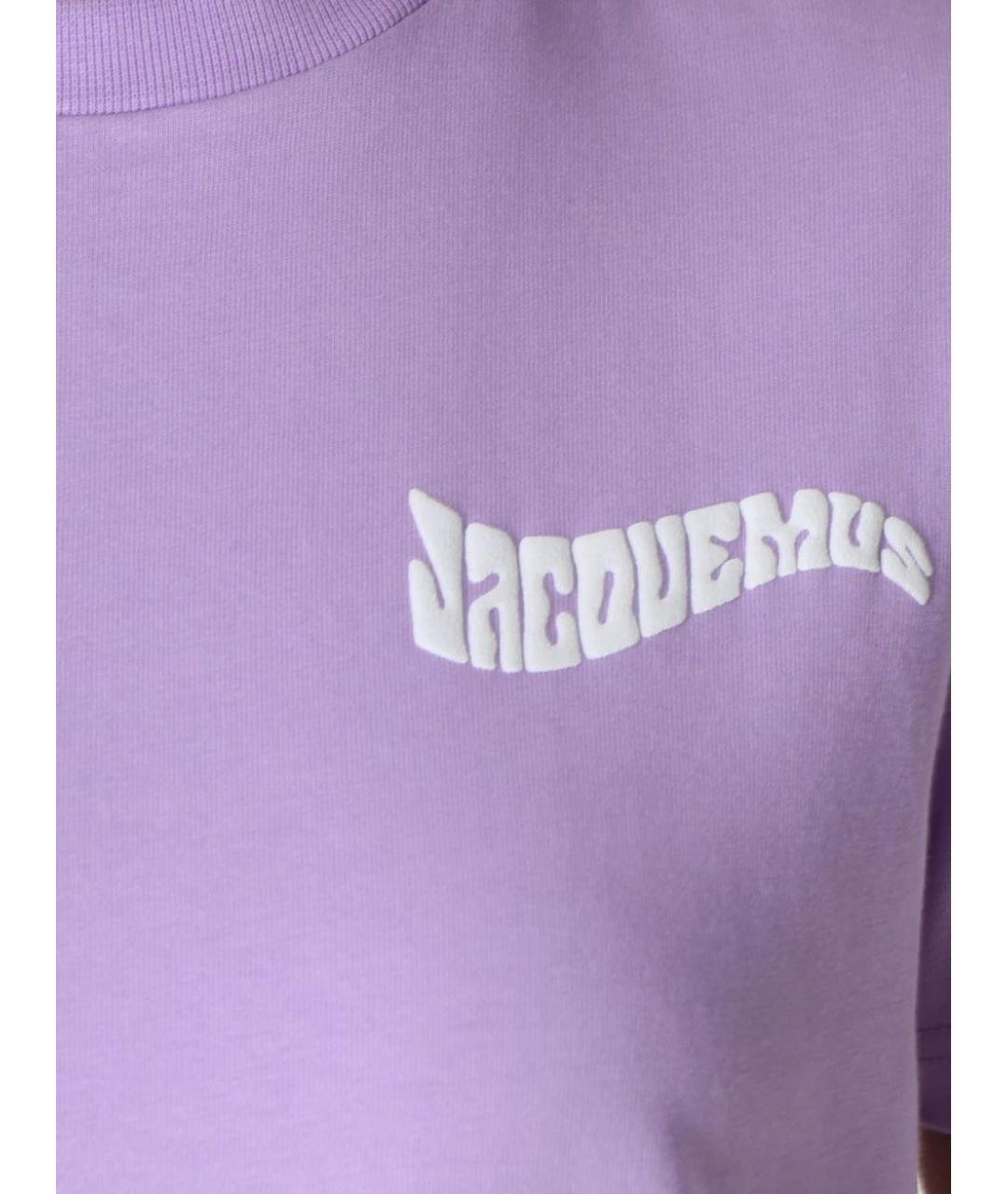 JACQUEMUS Фиолетовая хлопковая футболка, фото 3