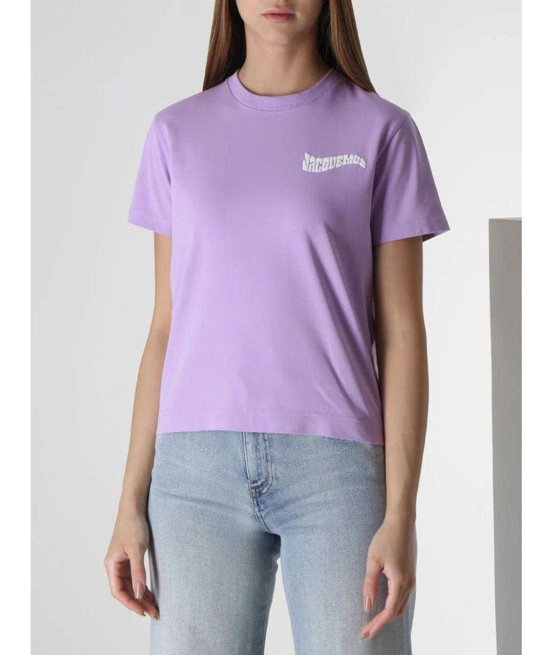 JACQUEMUS Фиолетовая хлопковая футболка, фото 2