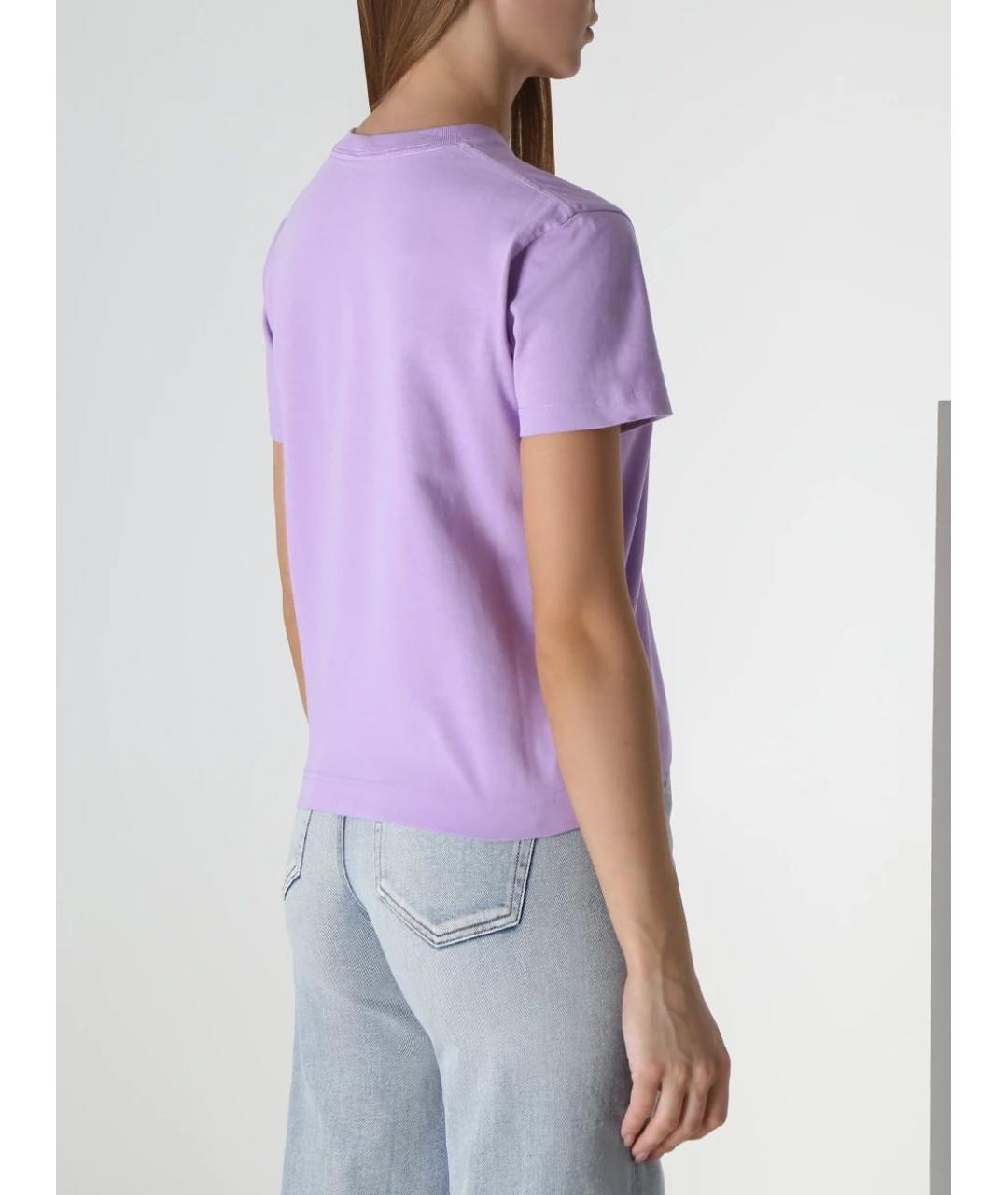 JACQUEMUS Фиолетовая хлопковая футболка, фото 4