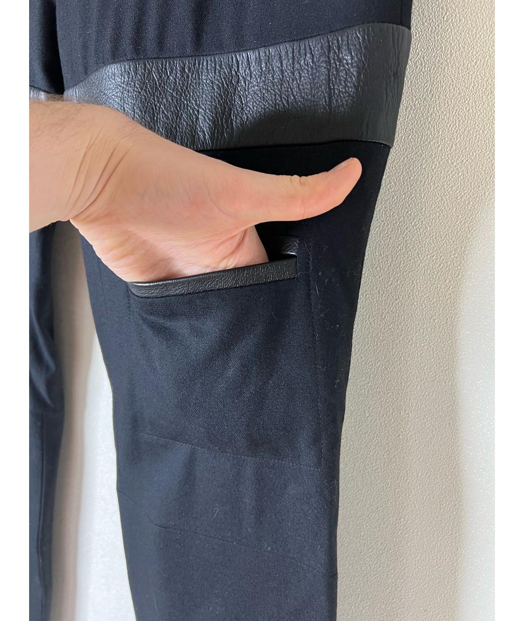 BALENCIAGA Черные шерстяные прямые брюки, фото 5