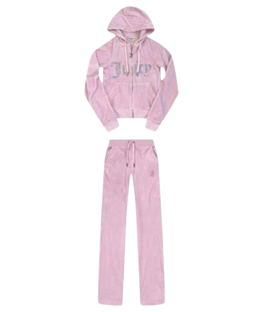JUICY COUTURE Розовый велюровый спортивные костюмы, фото 1