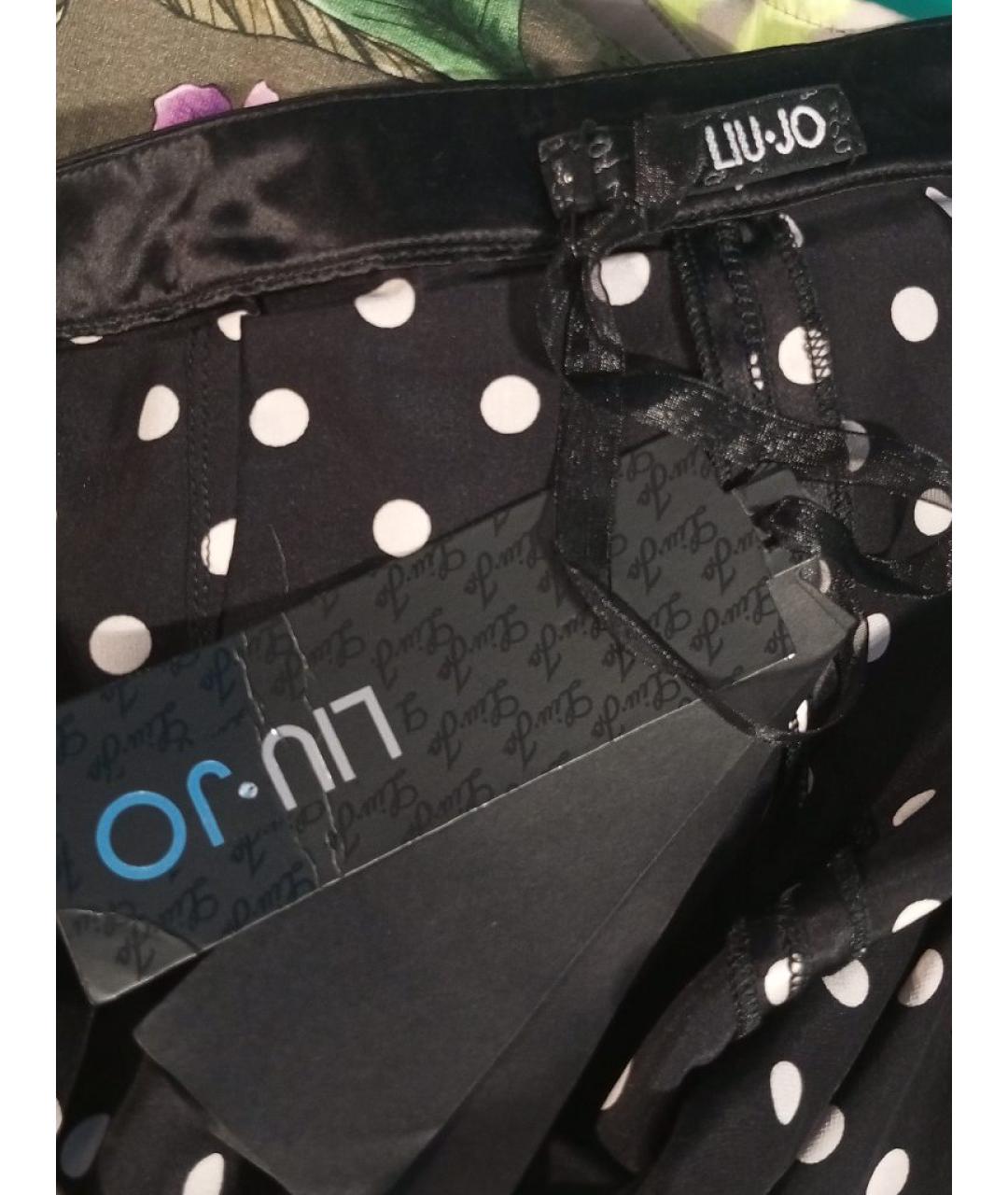 LIU JO Черная шелковая юбка миди, фото 3