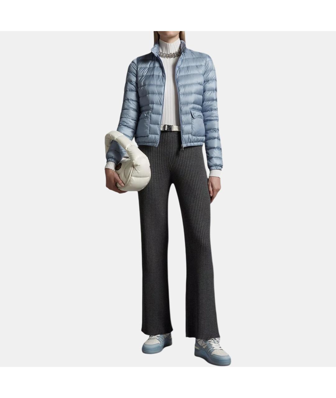 MONCLER Голубой пуховик, фото 5