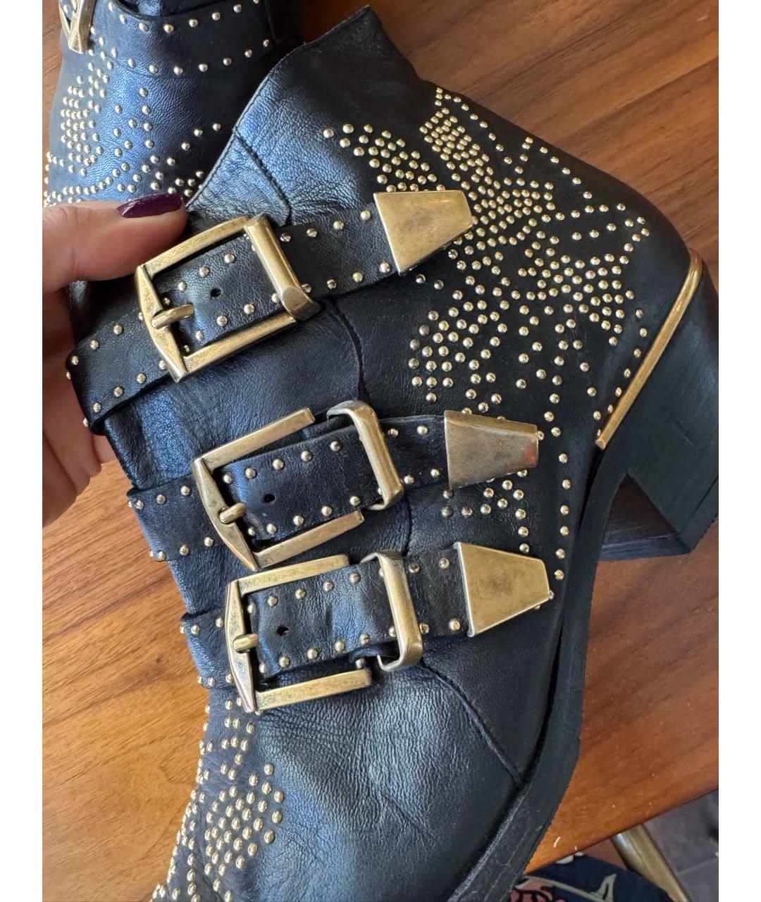 CHLOE Черные кожаные ботильоны, фото 7