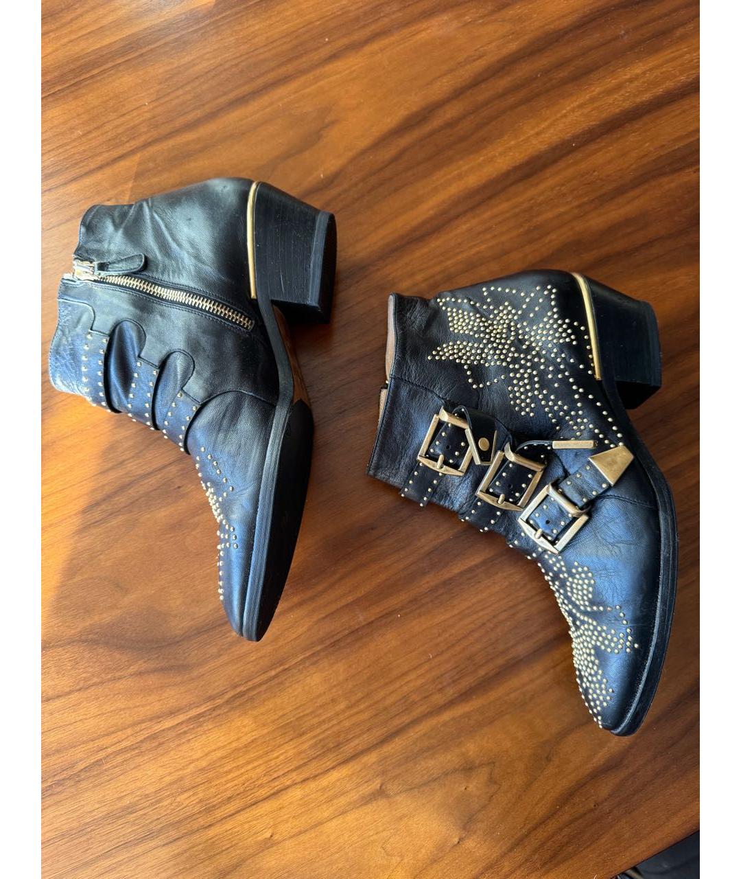 CHLOE Черные кожаные ботильоны, фото 5