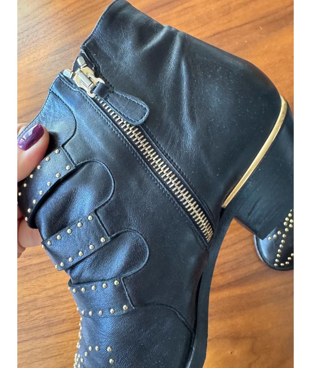 CHLOE Черные кожаные ботильоны, фото 8