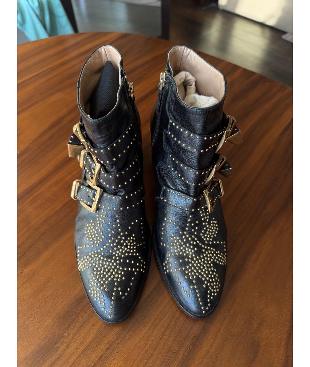 CHLOE Черные кожаные ботильоны, фото 2