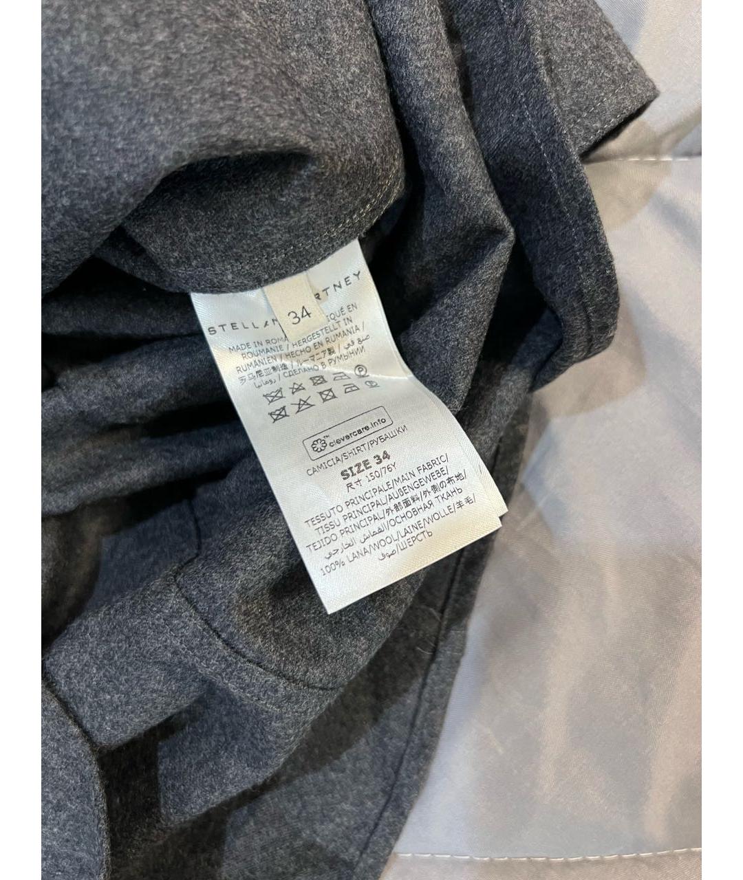 STELLA MCCARTNEY Серая шерстяная рубашка, фото 6