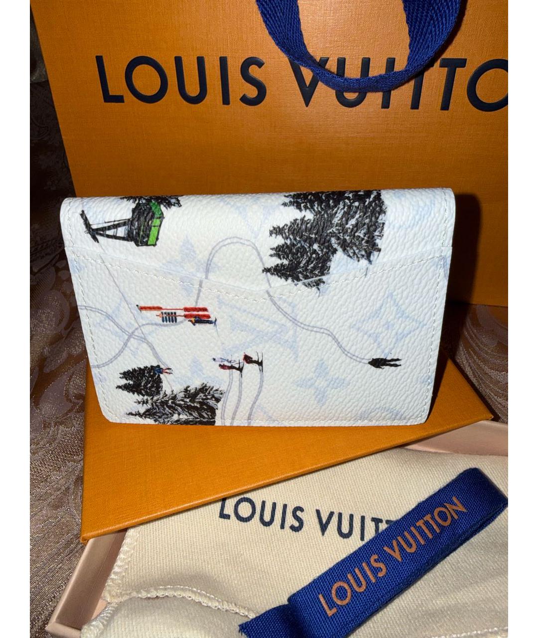 LOUIS VUITTON Белый кожаный кардхолдер, фото 3