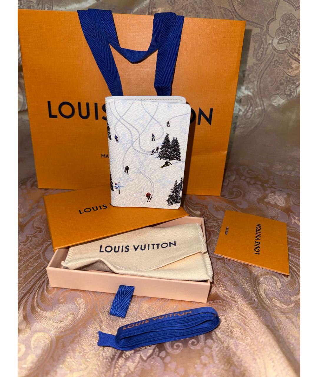 LOUIS VUITTON Белый кожаный кардхолдер, фото 8