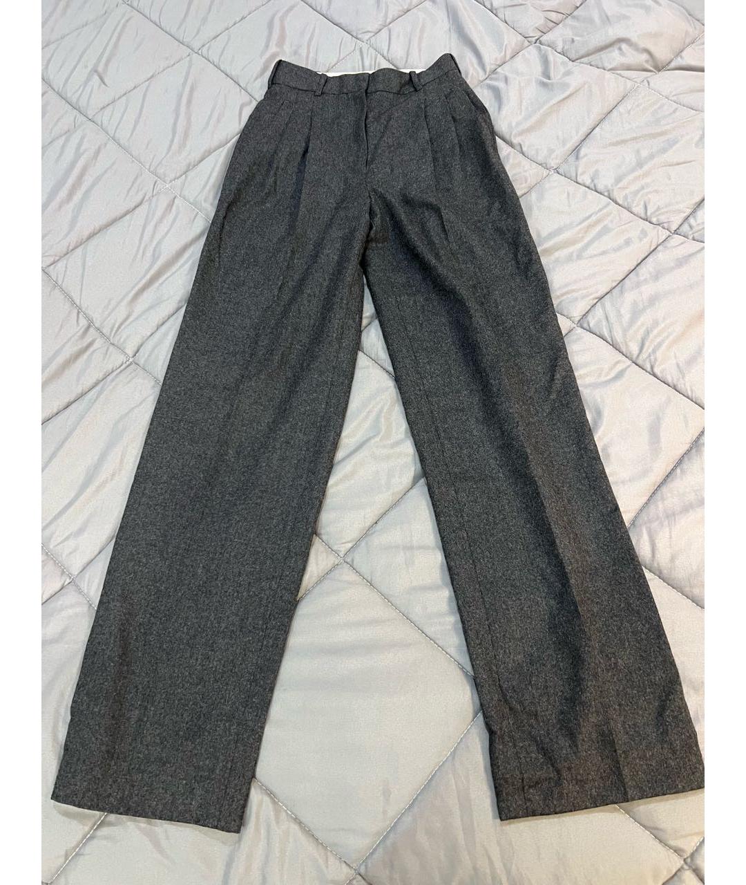 STELLA MCCARTNEY Серые шерстяные прямые брюки, фото 6