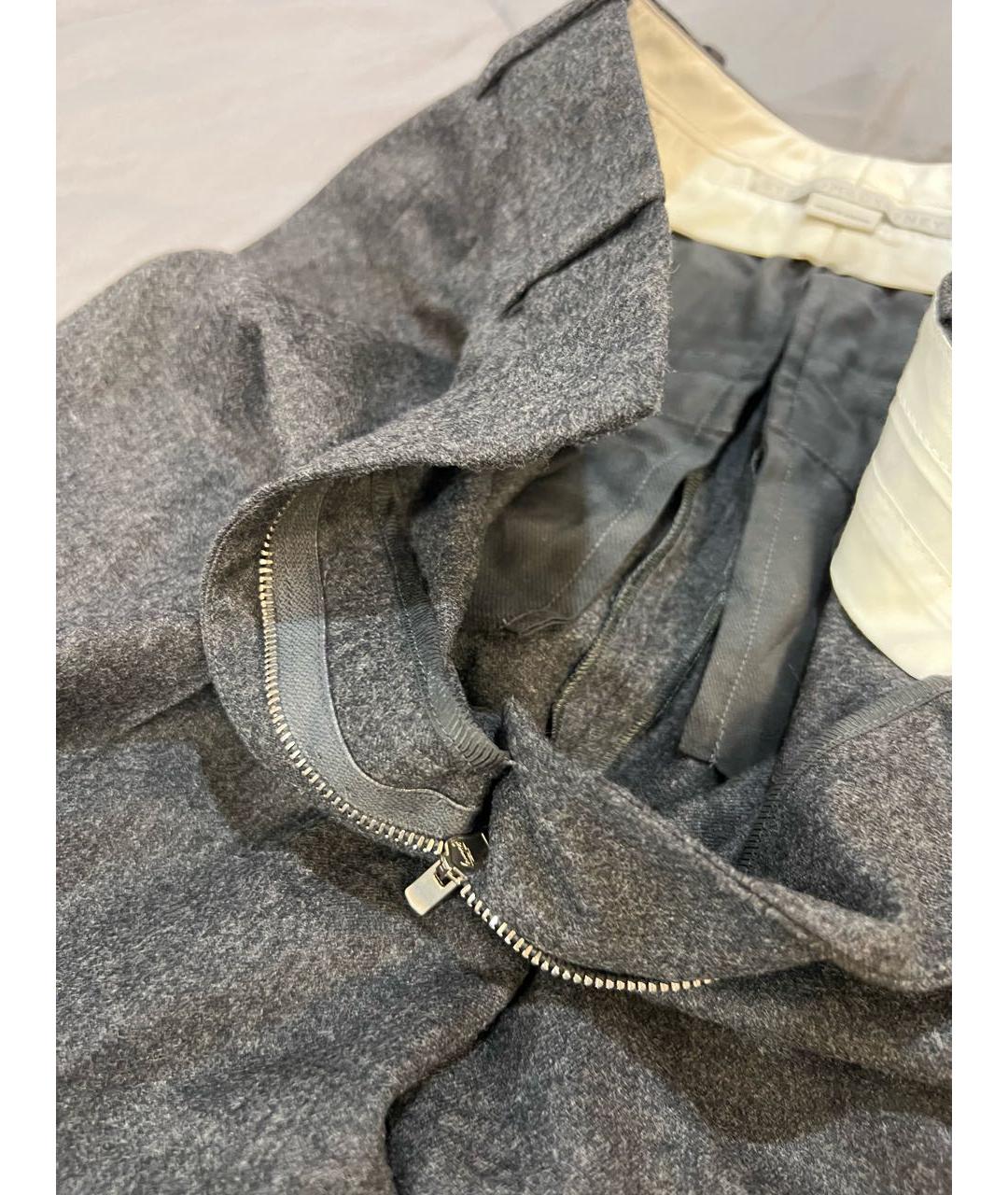 STELLA MCCARTNEY Серые шерстяные прямые брюки, фото 4