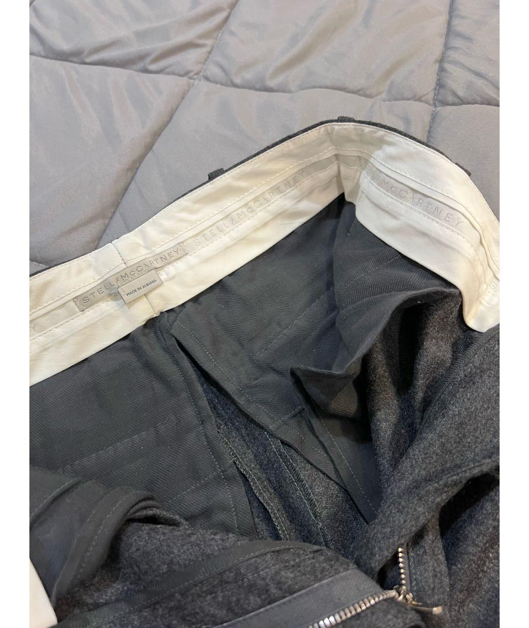 STELLA MCCARTNEY Серые шерстяные прямые брюки, фото 3