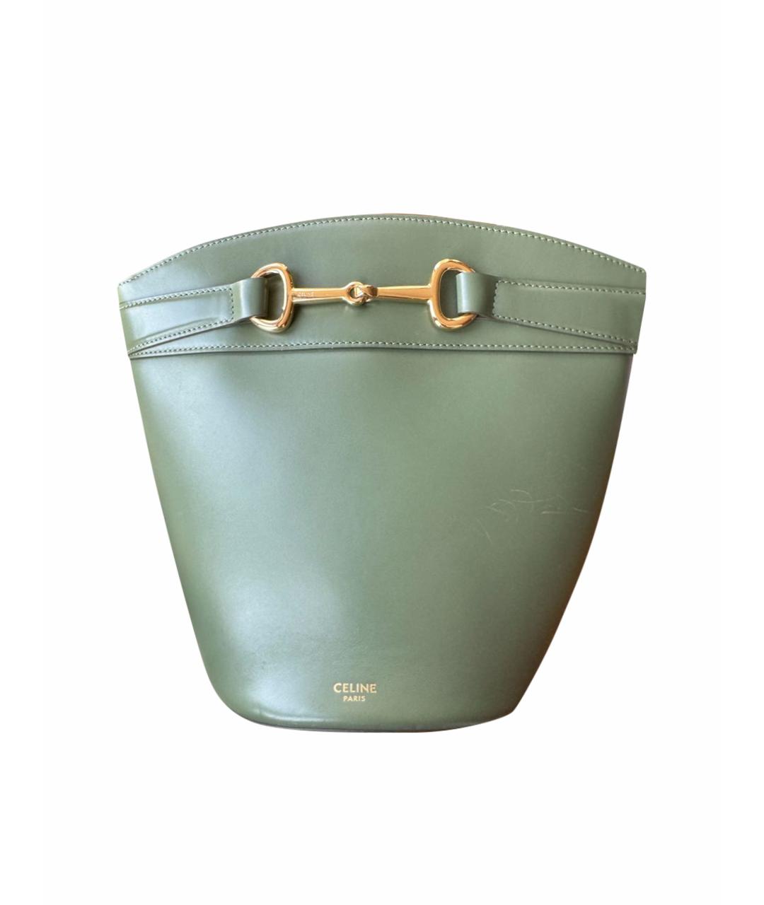 CELINE Зеленая кожаная сумка через плечо, фото 1