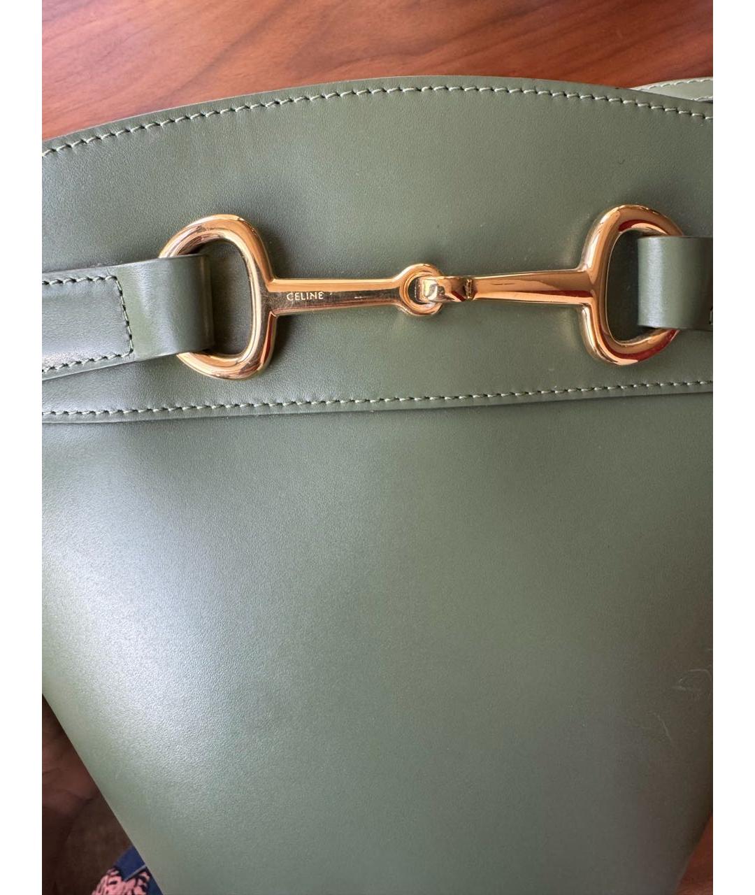 CELINE Зеленая кожаная сумка через плечо, фото 4