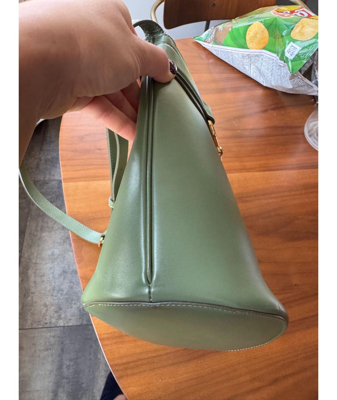CELINE Зеленая кожаная сумка через плечо, фото 2