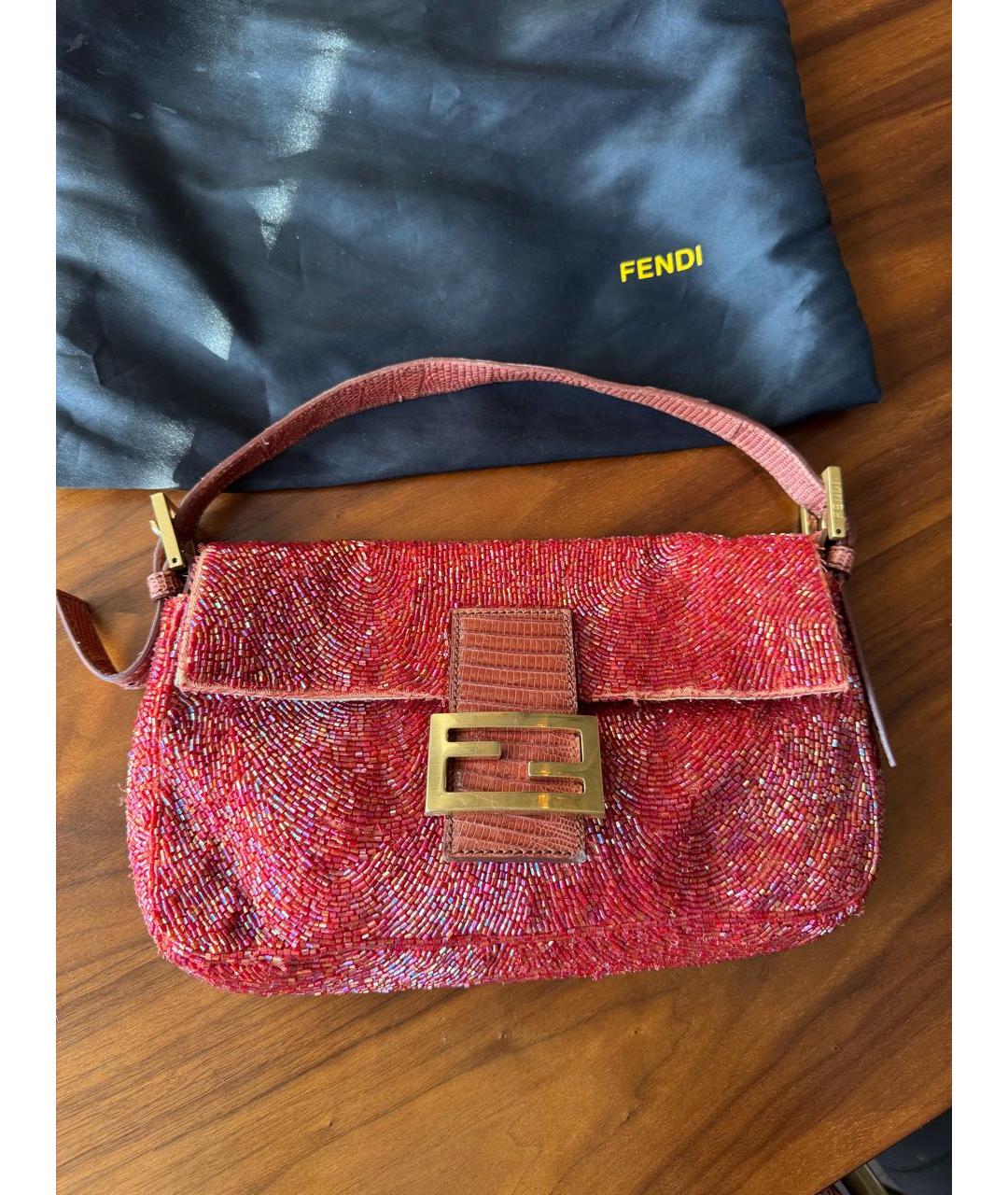 FENDI Коралловая сумка с короткими ручками, фото 9