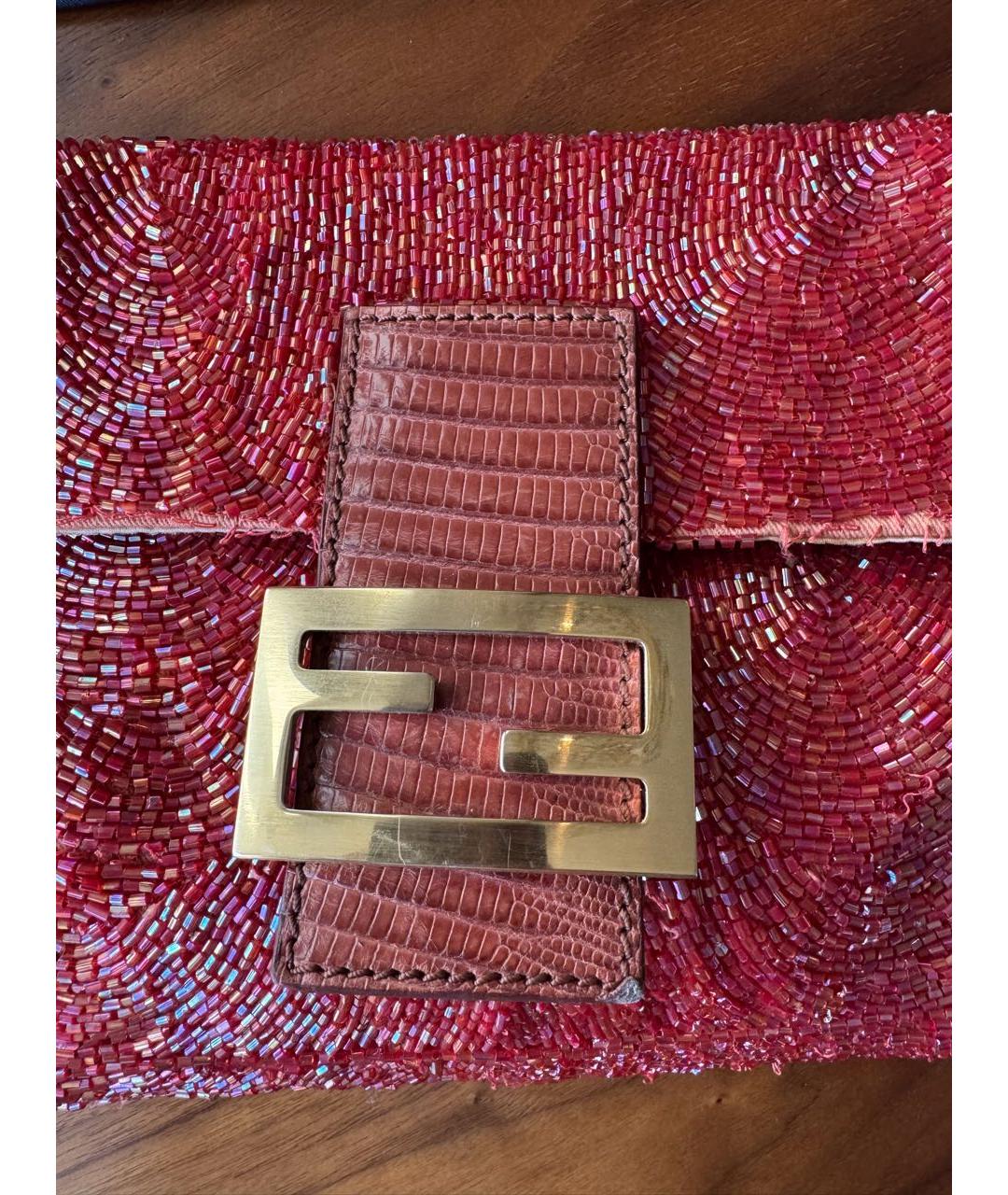 FENDI Коралловая сумка с короткими ручками, фото 8