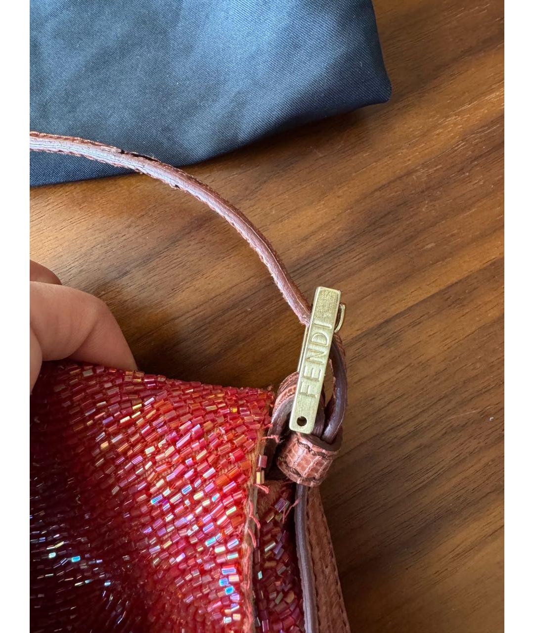 FENDI Коралловая сумка с короткими ручками, фото 4