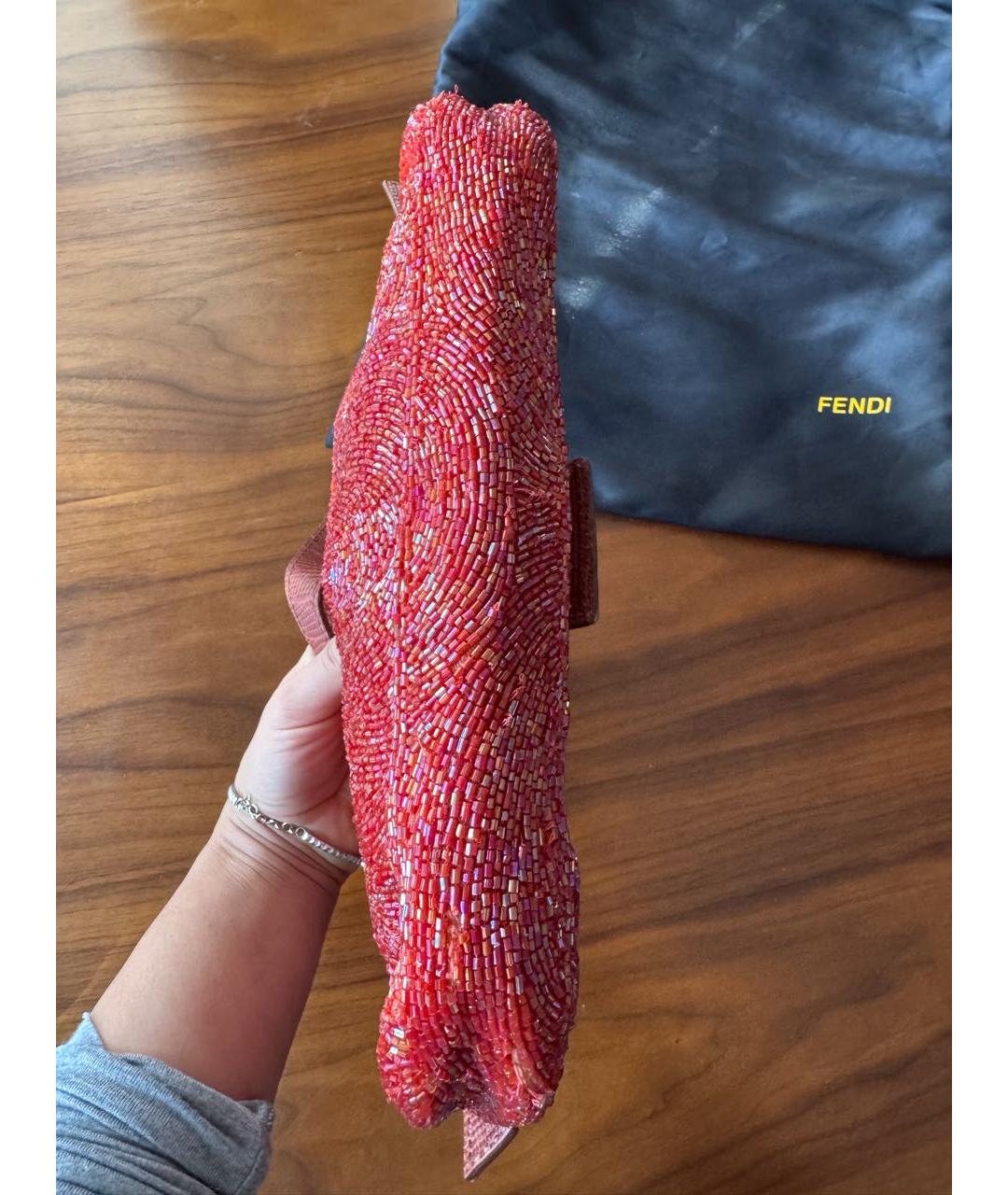 FENDI Коралловая сумка с короткими ручками, фото 2