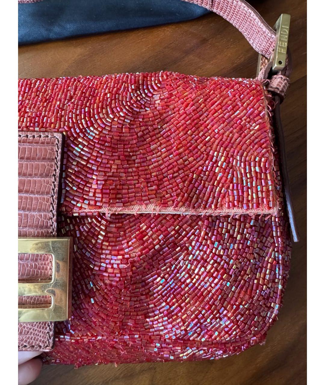 FENDI Коралловая сумка с короткими ручками, фото 7